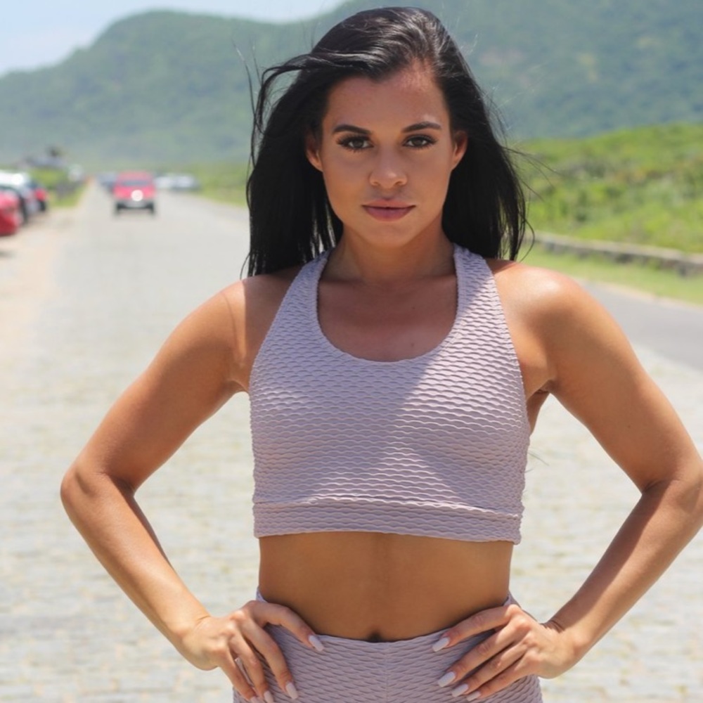 Booty by Brabants Croco Skin Sports Bra in mauve